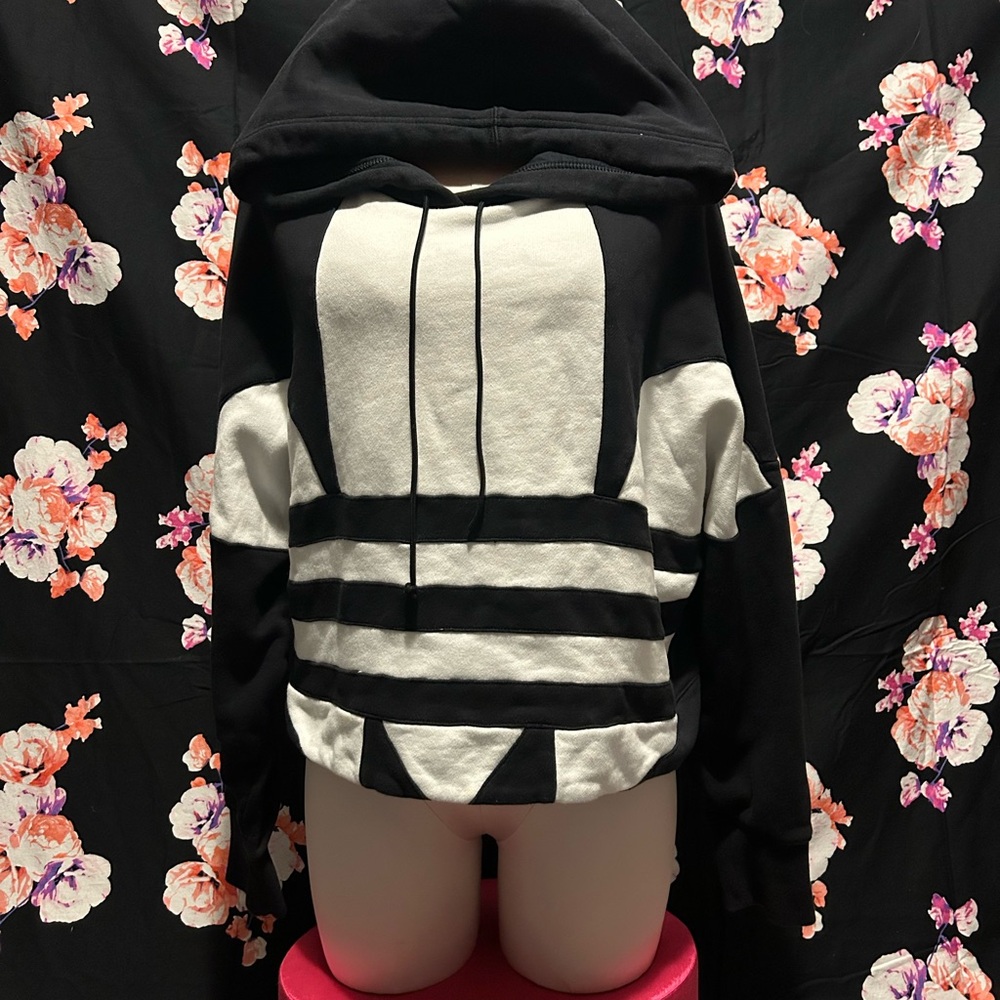 Adidas Monochrome Striped Hoodie